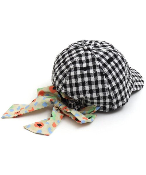 BREEZE(ブリーズ)の「2WAYスカーフリボンキャップ(キャップ・キッズ・グレー/ベージュ/チェック・58/50/54)」の5枚目の写真