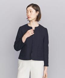 BEAUTY&YOUTH UNITED ARROWS | BY ミックスツイード ツイル 9分袖 ノーカラージャケット(ノーカラージャケット)