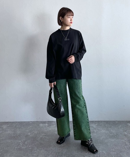 PAGEBOY（ページボーイ）の「ミニロゴシシュウロンT（Tシャツ/カットソー・レディース・ブラック/レッド/オフホワイト/イエロー・FREE）」の6枚目の写真