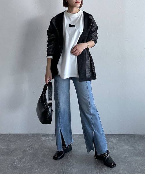 PAGEBOY（ページボーイ）の「ミニロゴシシュウロンT（Tシャツ/カットソー・レディース・ブラック/レッド/オフホワイト/イエロー・FREE）」の5枚目の写真