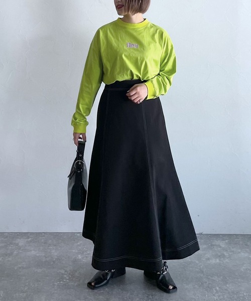 PAGEBOY（ページボーイ）の「ミニロゴシシュウロンT（Tシャツ/カットソー・レディース・ブラック/レッド/オフホワイト/イエロー・FREE）」の7枚目の写真