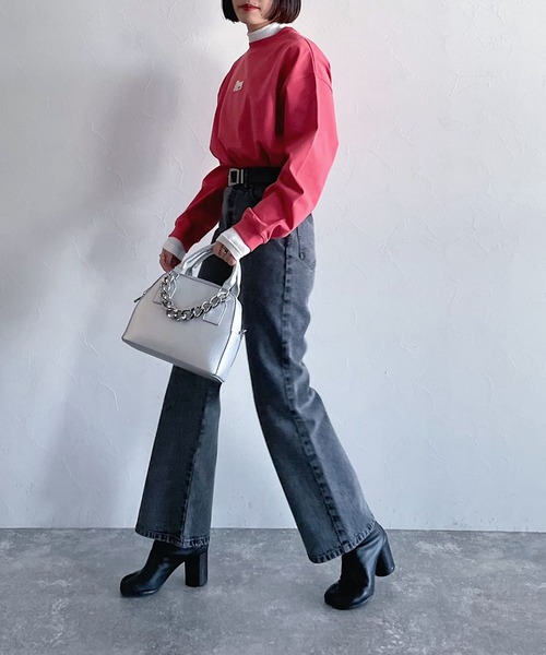 PAGEBOY（ページボーイ）の「ミニロゴシシュウロンT（Tシャツ/カットソー・レディース・ブラック/レッド/オフホワイト/イエロー・FREE）」の10枚目の写真