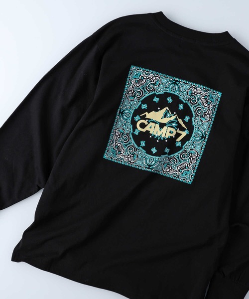 CAMP7（キャンプセブン）の「【CAMP7】バンダナ柄プリントロンＴ（Tシャツ/カットソー・レディース・ホワイト/ブラック/ブルー・M/L）」の18枚目の写真