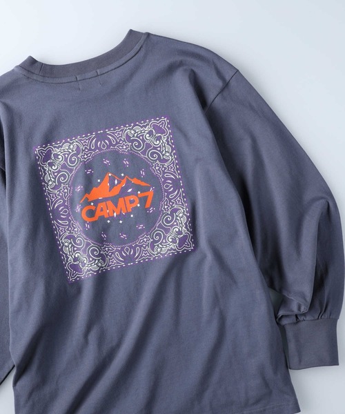 CAMP7（キャンプセブン）の「【CAMP7】バンダナ柄プリントロンＴ（Tシャツ/カットソー・レディース・ホワイト/ブラック/ブルー・M/L）」の19枚目の写真