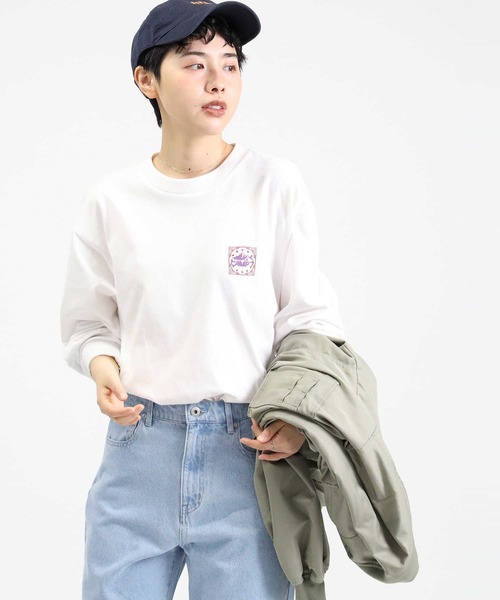 CAMP7（キャンプセブン）の「【CAMP7】バンダナ柄プリントロンＴ（Tシャツ/カットソー・レディース・ホワイト/ブラック/ブルー・M/L）」の9枚目の写真