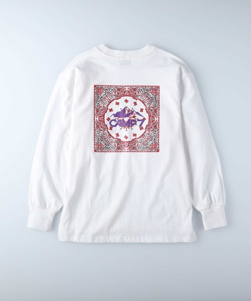 CAMP7（キャンプセブン）の「【CAMP7】バンダナ柄プリントロンＴ（Tシャツ/カットソー・レディース・ホワイト/ブラック/ブルー・M/L）」の20枚目の写真