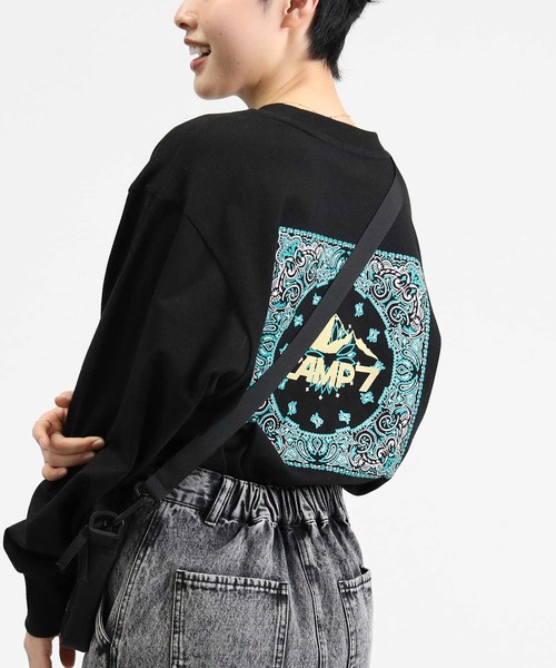 CAMP7（キャンプセブン）の「【CAMP7】バンダナ柄プリントロンＴ（Tシャツ/カットソー・レディース・ホワイト/ブラック/ブルー・M/L）」の13枚目の写真