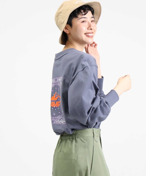 CAMP7（キャンプセブン）の「【CAMP7】バンダナ柄プリントロンＴ（Tシャツ/カットソー・レディース・ホワイト/ブラック/ブルー・M/L）」の14枚目の写真