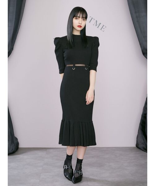 EATME（イートミー）の「ウエストマークリブワンピース（ワンピース・レディース・ブラック/グレー/アイボリー・FREE）」の3枚目の写真