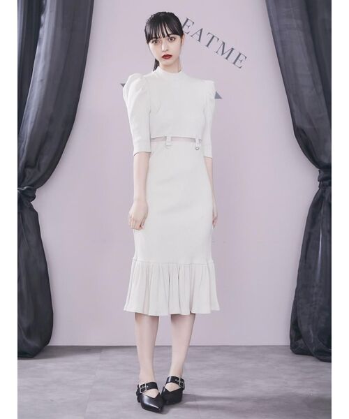 EATME（イートミー）の「ウエストマークリブワンピース（ワンピース・レディース・ブラック/グレー/アイボリー・FREE）」の6枚目の写真