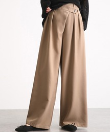 SETUP7 | 1本持っておけば間違いなしのワイドタックパンツ♪【SETUP7】ラップデザインワイドパンツ KNF ※(その他パンツ)