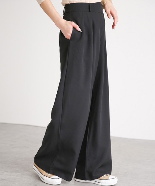 SETUP7（セットアップセブン）の「1本持っておけば間違いなしのワイドタックパンツ♪【SETUP7】ラップデザインワイドパンツ KNF ※（その他パンツ・レディース・ブラック/ベージュ/ネイビー/グレー/グリーン・FREE）」の19枚目の写真