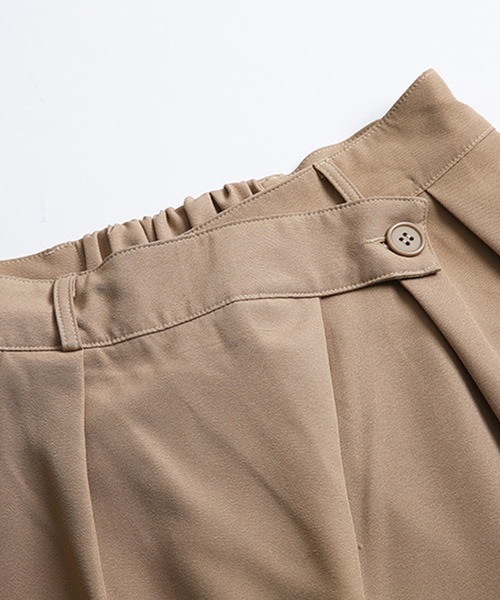 SETUP7（セットアップセブン）の「1本持っておけば間違いなしのワイドタックパンツ♪【SETUP7】ラップデザインワイドパンツ KNF ※（その他パンツ・レディース・ブラック/ベージュ/ネイビー/グレー/グリーン・FREE）」の14枚目の写真