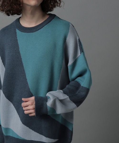 HARE(ハレ)の「マーブルプルオーバーニット(HARE)(ニット/セーター・メンズ・オレンジ/ブルー・SMALL/MEDIUM)」の12枚目の写真