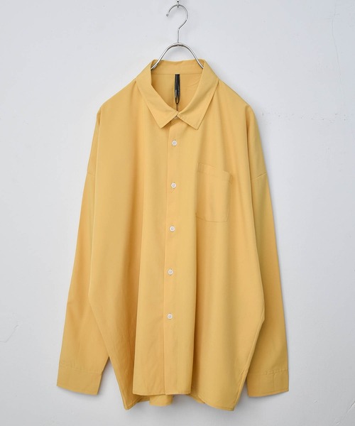 Starting Over（スターティングオーバー）の「ポリストレッチビッグシャツ（シャツ/ブラウス・メンズ・グリーン/チャコール/イエロー/ホワイト/サックスブルー/ネイビー/パープル/ブラック/グレイッシュベージュ・XL/L/M）」の9枚目の写真