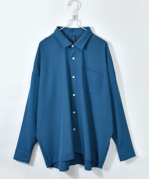 Starting Over（スターティングオーバー）の「ポリストレッチビッグシャツ（シャツ/ブラウス・メンズ・グリーン/チャコール/イエロー/ホワイト/サックスブルー/ネイビー/パープル/ブラック/グレイッシュベージュ・XL/L/M）」の5枚目の写真