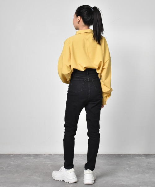 Starting Over（スターティングオーバー）の「ポリストレッチビッグシャツ（シャツ/ブラウス・メンズ・グリーン/チャコール/イエロー/ホワイト/サックスブルー/ネイビー/パープル/ブラック/グレイッシュベージュ・XL/L/M）」の11枚目の写真