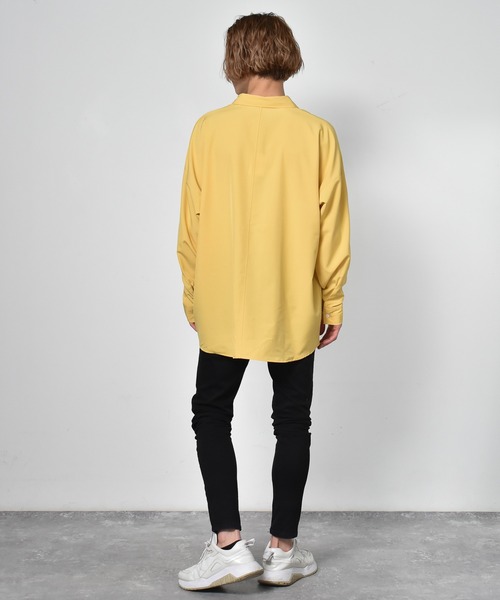 Starting Over（スターティングオーバー）の「ポリストレッチビッグシャツ（シャツ/ブラウス・メンズ・グリーン/チャコール/イエロー/ホワイト/サックスブルー/ネイビー/パープル/ブラック/グレイッシュベージュ・XL/L/M）」の13枚目の写真