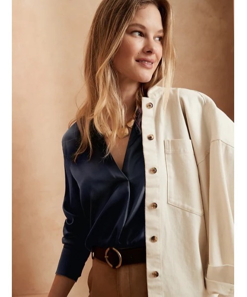 ブラウス シャツ BANANA REPUBLIC FACTORY STORE　　シルキーブラウス レディース BANANA REPUBLIC ブラウス シャツ FACTORY STORE シルキー