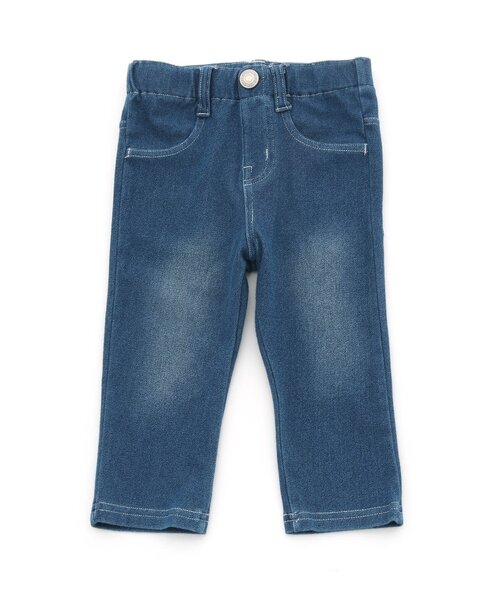 Ampersand（アンパサンド）の「ニットレギンス 7分丈（デニムパンツ・キッズ・ベージュ/ネイビー/チャコール/ブルー/グリーン/ピンク・140/110/90/130/95/80/100/120）」の5枚目の写真