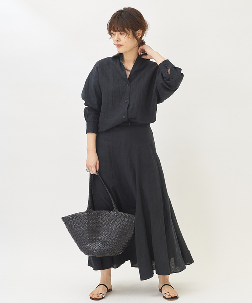 plage(プラージュ)の「Nuance Linen シャツ◆(シャツ/ブラウス・レディース・ホワイト/ブラック/ピンク/バーガンディー・FREE)」の6枚目の写真