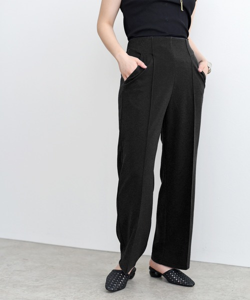 palm RICHE(ポームリシュ)の「カットジョーゼットパンツ(その他パンツ・レディース・ブラック/ピンク/ブルー/グリーン/テラコッタ/コバルトブルー/レッド/ダークグリーン・M)」の2枚目の写真