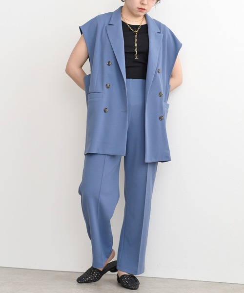 palm RICHE(ポームリシュ)の「カットジョーゼットパンツ(その他パンツ・レディース・ブラック/ピンク/ブルー/グリーン/テラコッタ/コバルトブルー/レッド/ダークグリーン・M)」の12枚目の写真