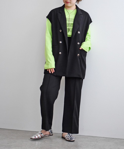palm RICHE(ポームリシュ)の「カットジョーゼットパンツ(その他パンツ・レディース・ブラック/ピンク/ブルー/グリーン/テラコッタ/コバルトブルー/レッド/ダークグリーン・M)」の9枚目の写真