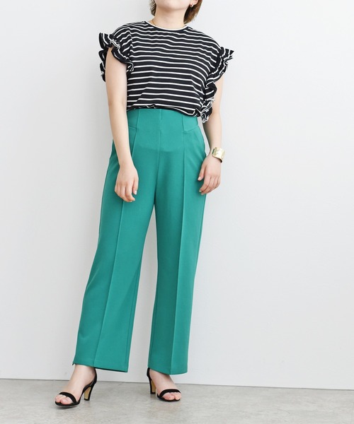 palm RICHE(ポームリシュ)の「カットジョーゼットパンツ(その他パンツ・レディース・ブラック/ピンク/ブルー/グリーン/テラコッタ/コバルトブルー/レッド/ダークグリーン・M)」の10枚目の写真