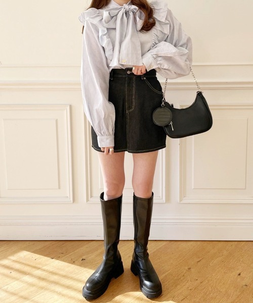 Heather(ヘザー)の「あいねねストライプフリルブラウス 276163(シャツ/ブラウス・レディース・ベージュ系その他/ブルー系その他・FREE)」の12枚目の写真