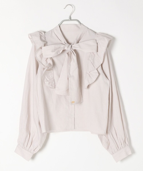 Heather(ヘザー)の「あいねねストライプフリルブラウス 276163(シャツ/ブラウス・レディース・ベージュ系その他/ブルー系その他・FREE)」の15枚目の写真