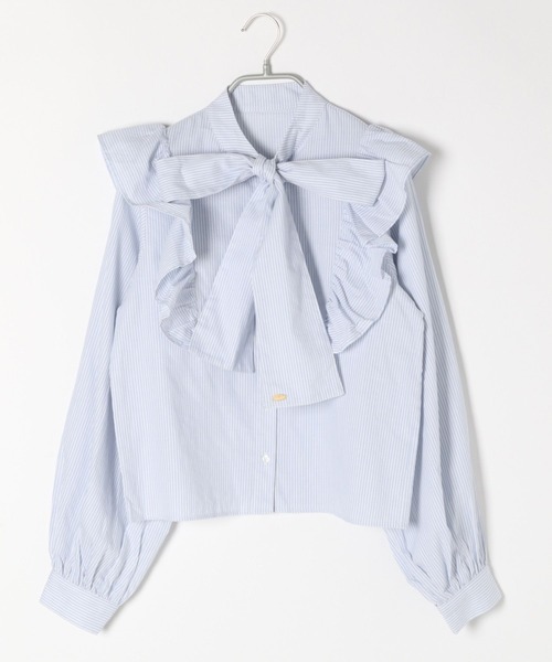 Heather(ヘザー)の「あいねねストライプフリルブラウス 276163(シャツ/ブラウス・レディース・ベージュ系その他/ブルー系その他・FREE)」の16枚目の写真