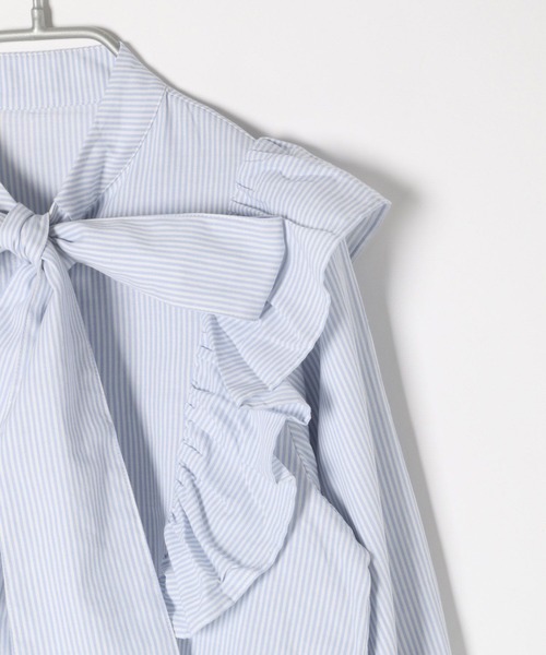 Heather(ヘザー)の「あいねねストライプフリルブラウス 276163(シャツ/ブラウス・レディース・ベージュ系その他/ブルー系その他・FREE)」の20枚目の写真