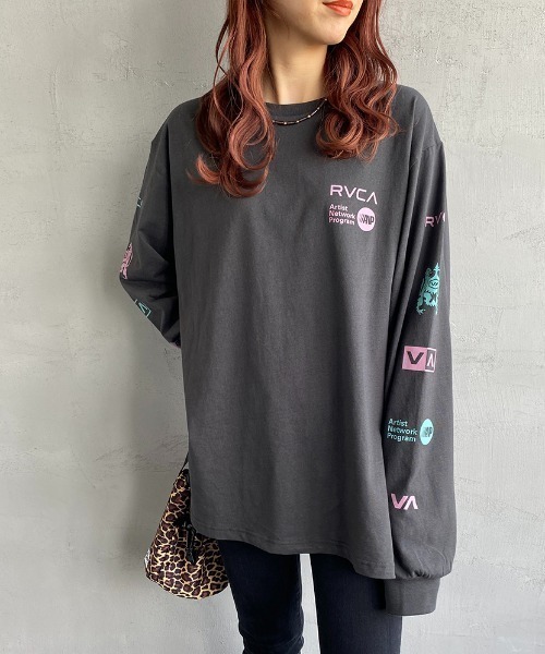 RVCA（ルーカ）の「[RVCA/ルーカ] BRANDED SLUB ST ロングスリーブプリントTシャツ（Tシャツ/カットソー・レディース・ホワイト/ブラック・S/M/L/XL）」の2枚目の写真