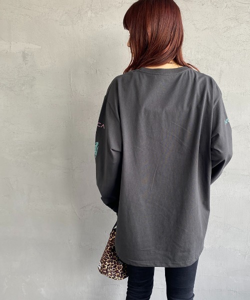 RVCA（ルーカ）の「[RVCA/ルーカ] BRANDED SLUB ST ロングスリーブプリントTシャツ（Tシャツ/カットソー・レディース・ホワイト/ブラック・S/M/L/XL）」の7枚目の写真