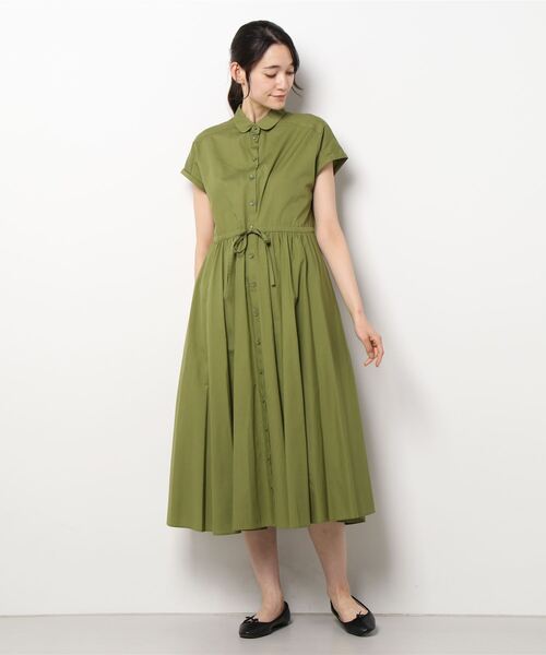 To b. by agnes b.(トゥービーバイアニエスベー)の「WD98 ROBE ロングシャツワンピース(シャツワンピース・レディース・カーキ・40/36/38)」の4枚目の写真