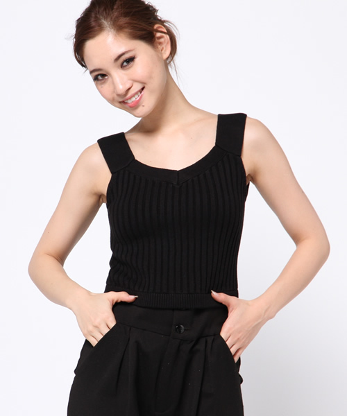 goocy（グーシー）の「リブKnitベスト（ニット/セーター・レディース・ホワイト/グレー/ブラック/サックスブルー・FREE）」の14枚目の写真