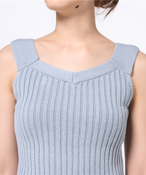goocy（グーシー）の「リブKnitベスト（ニット/セーター・レディース・ホワイト/グレー/ブラック/サックスブルー・FREE）」の10枚目の写真