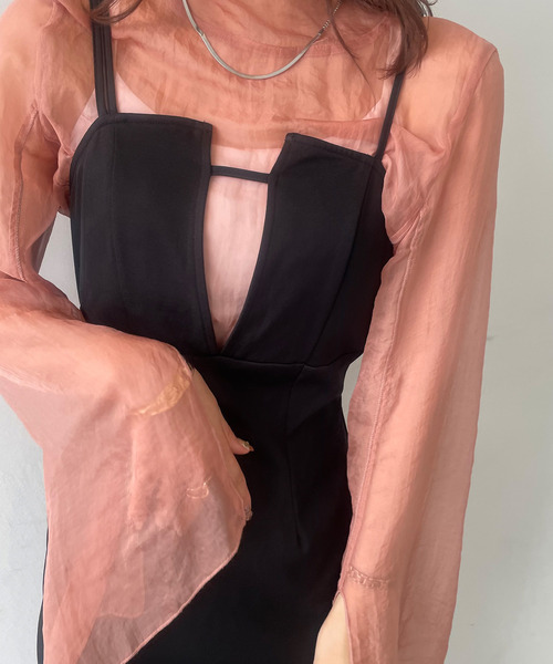 JUNOAH（ジュノア）の「マーメイドキャミワンピース（ワンピース・レディース・ブラック/ホワイト/ベージュ/チャコールグレー/ブラウン/カーキ・MEDIUM/LARGE/X-LARGE）」の16枚目の写真