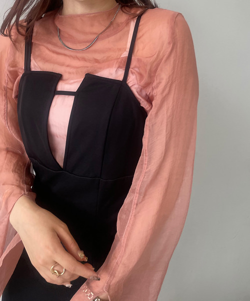 JUNOAH（ジュノア）の「マーメイドキャミワンピース（ワンピース・レディース・ブラック/ホワイト/ベージュ/チャコールグレー/ブラウン/カーキ・MEDIUM/LARGE/X-LARGE）」の9枚目の写真