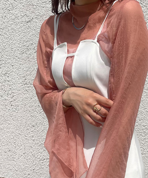 JUNOAH（ジュノア）の「マーメイドキャミワンピース（ワンピース・レディース・ブラック/ホワイト/ベージュ/チャコールグレー/ブラウン/カーキ・MEDIUM/LARGE/X-LARGE）」の17枚目の写真