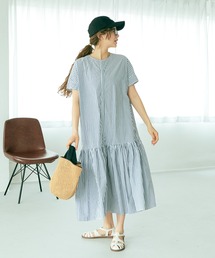 PUAL CE CIN | タイプライター先染めストライプワンピース(ワンピース)