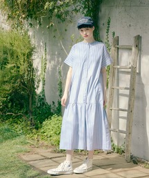 PUAL CE CIN | タイプライター先染めストライプワンピース(ワンピース)