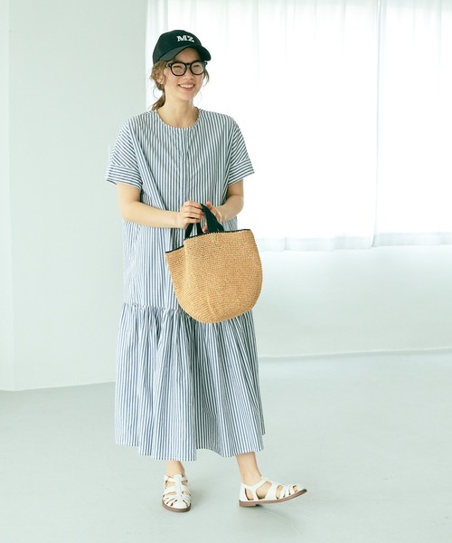 PUAL CE CIN（ピュアルセシン）の「タイプライター先染めストライプワンピース（ワンピース・レディース・その他1/その他2・FREE）」の5枚目の写真