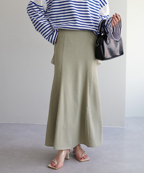 DISCOAT(ディスコート)の「【WEB限定】リネンライクマーメードスカート(スカート・レディース・アイボリー/グリーン/ブラウン/ベージュ/ブラック・FREE)」の5枚目の写真
