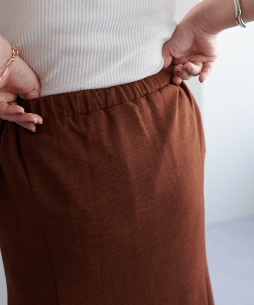 DISCOAT(ディスコート)の「【WEB限定】リネンライクマーメードスカート(スカート・レディース・アイボリー/グリーン/ブラウン/ベージュ/ブラック・FREE)」の8枚目の写真