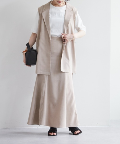 DISCOAT(ディスコート)の「【WEB限定】リネンライクマーメードスカート(スカート・レディース・アイボリー/グリーン/ブラウン/ベージュ/ブラック・FREE)」の13枚目の写真