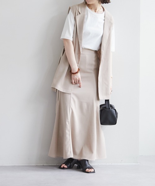 DISCOAT(ディスコート)の「【WEB限定】リネンライクマーメードスカート(スカート・レディース・アイボリー/グリーン/ブラウン/ベージュ/ブラック・FREE)」の21枚目の写真