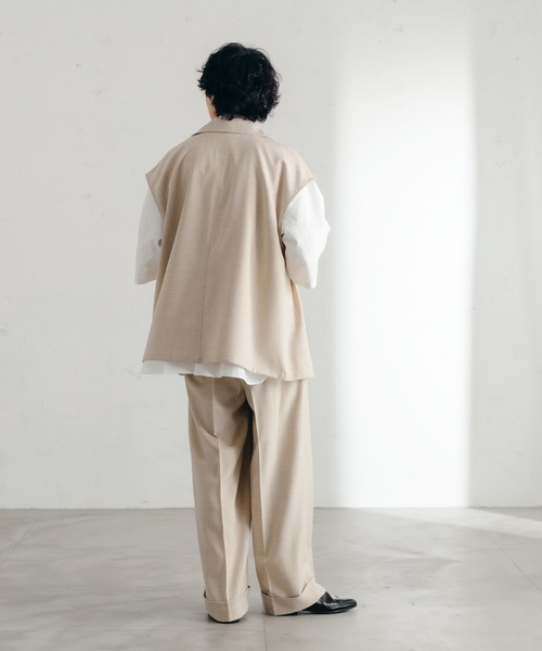 fupel（フぺル）の「ダブルテーラードジレベスト(SET UP／UNISEX)（ベスト・レディース・ブラック/カーキ/ブルーグレー/ライトベージュ・SMALL/MEDIUM/LARGE）」の21枚目の写真