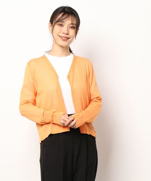 SpRay(スプレイ)の「シアーニットVカーディガン(カーディガン/ボレロ・レディース・ホワイト/ブラック/ピンク/オレンジ/イエロー/グリーン/ライトグリーン/ブルー/パープル/ブラウン/ダークパープル/ダークグリーン・FREE)」の17枚目の写真